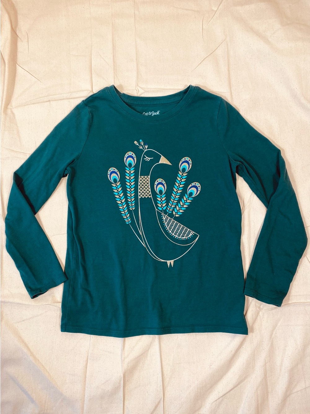 Girls Cat & Jack Teal Peacock Long Sleeve